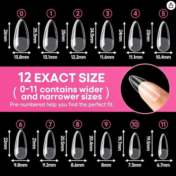 Red Glitter Press-On Nails – Medium Almond Shape with Watermelon Accent