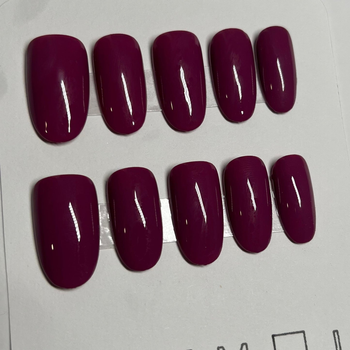 "Velvet Nights" Maroon Press-On Nails | Medium Round Size Medium
