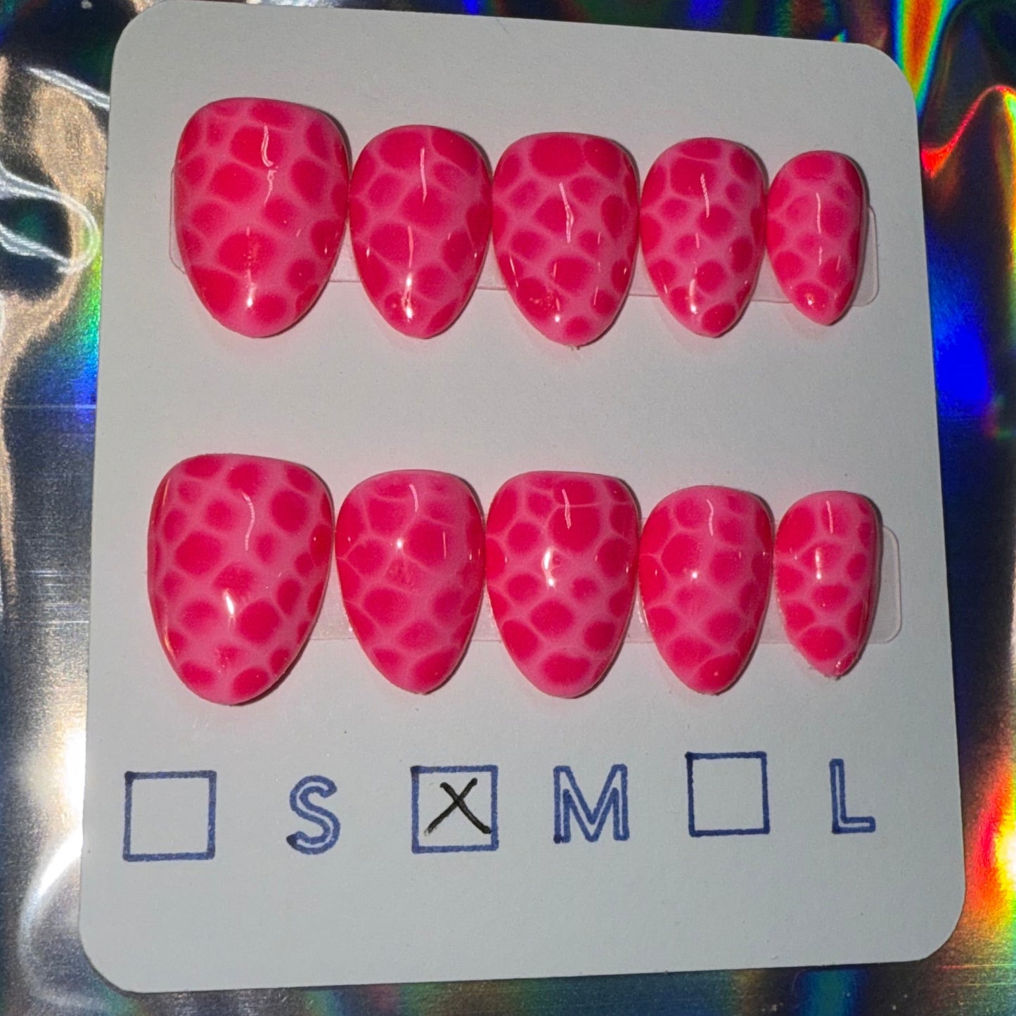 "Pink Bloom" Blooming Gel Press-On Nails | Extra Short Almond Size Medium