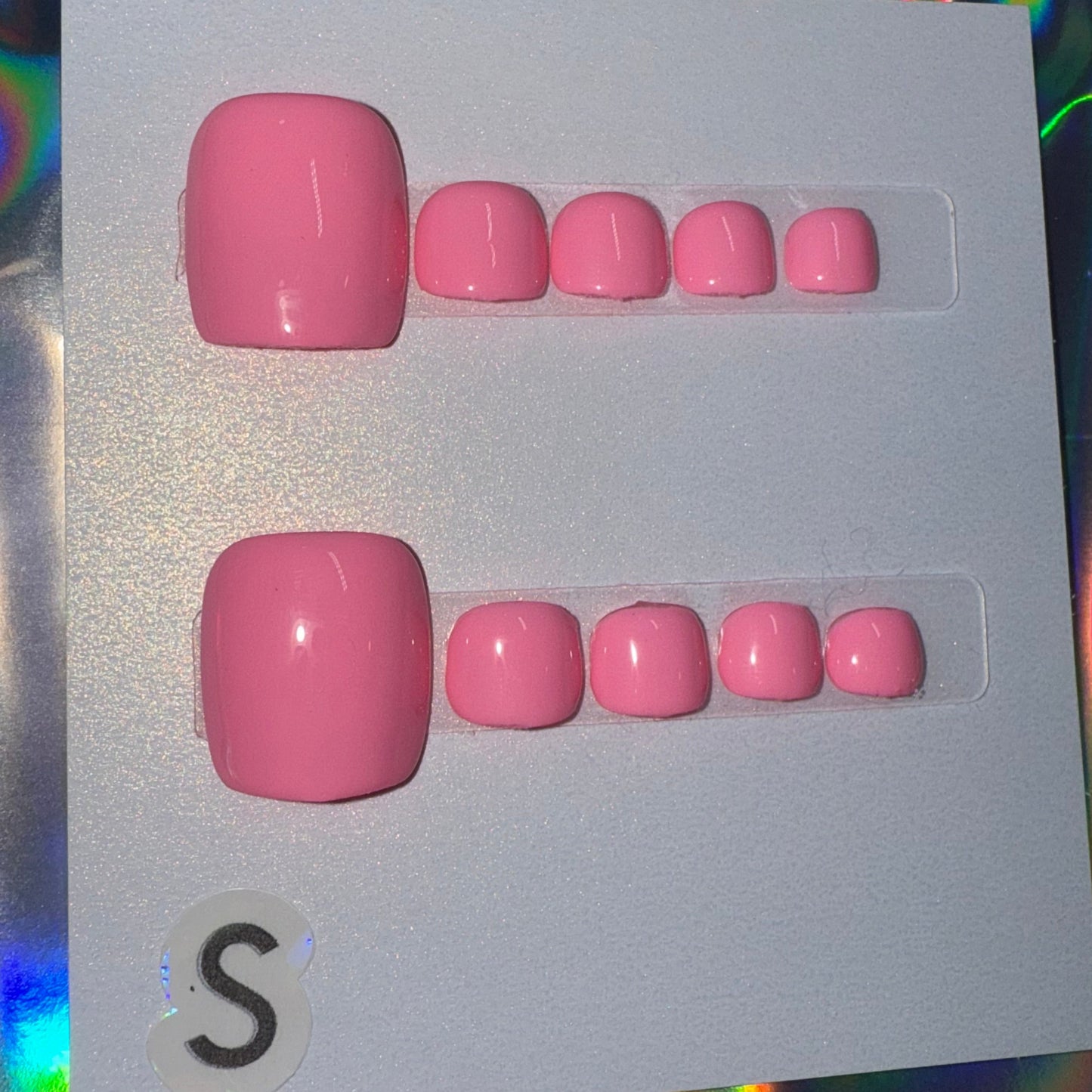 "Sweet Pea Pedi" Light Pink Press-On Toenails Size Small