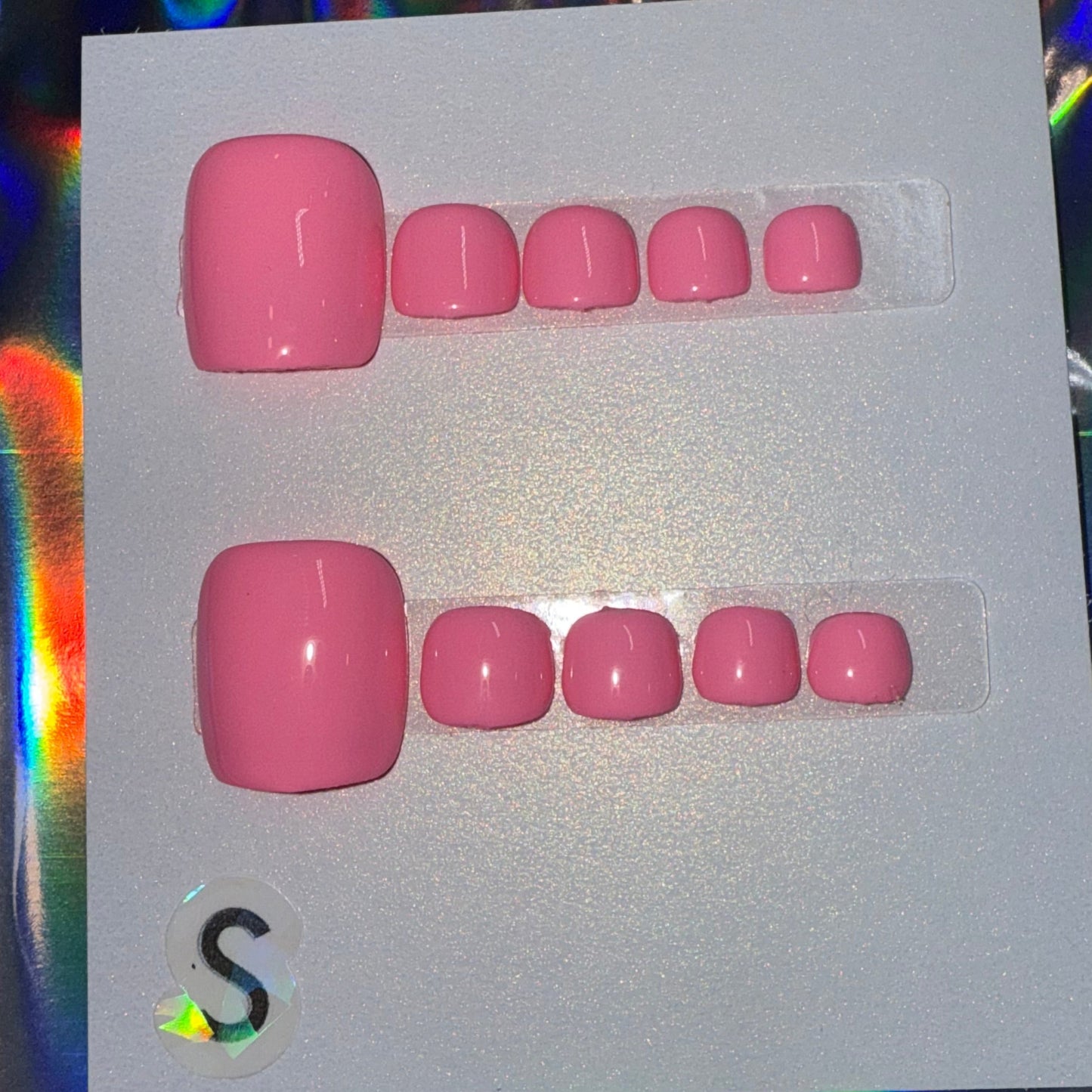 "Sweet Pea Pedi" Light Pink Press-On Toenails Size Small