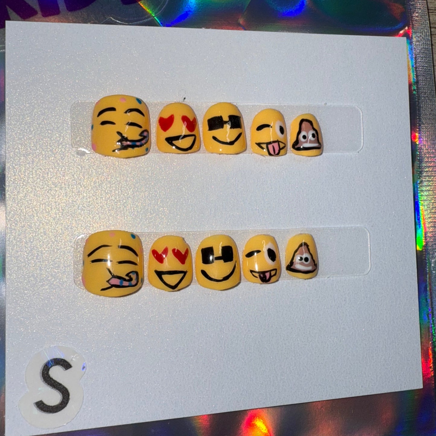 "Emoji Mania" Kids Emoji Press-On Nails | Size Small