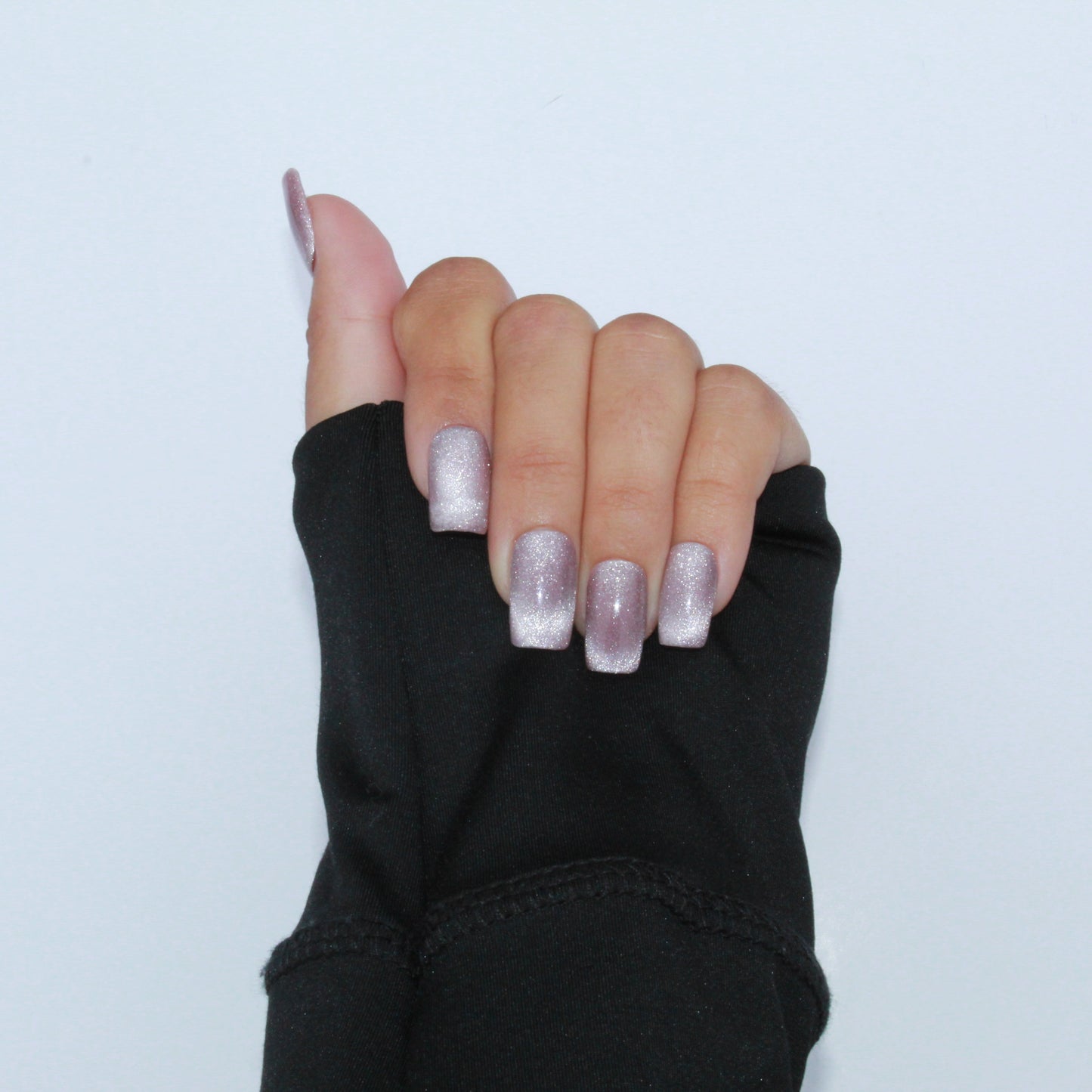 "Desert Mirage" Tan Cat Eye Press-On Nails | Short Square Size Small