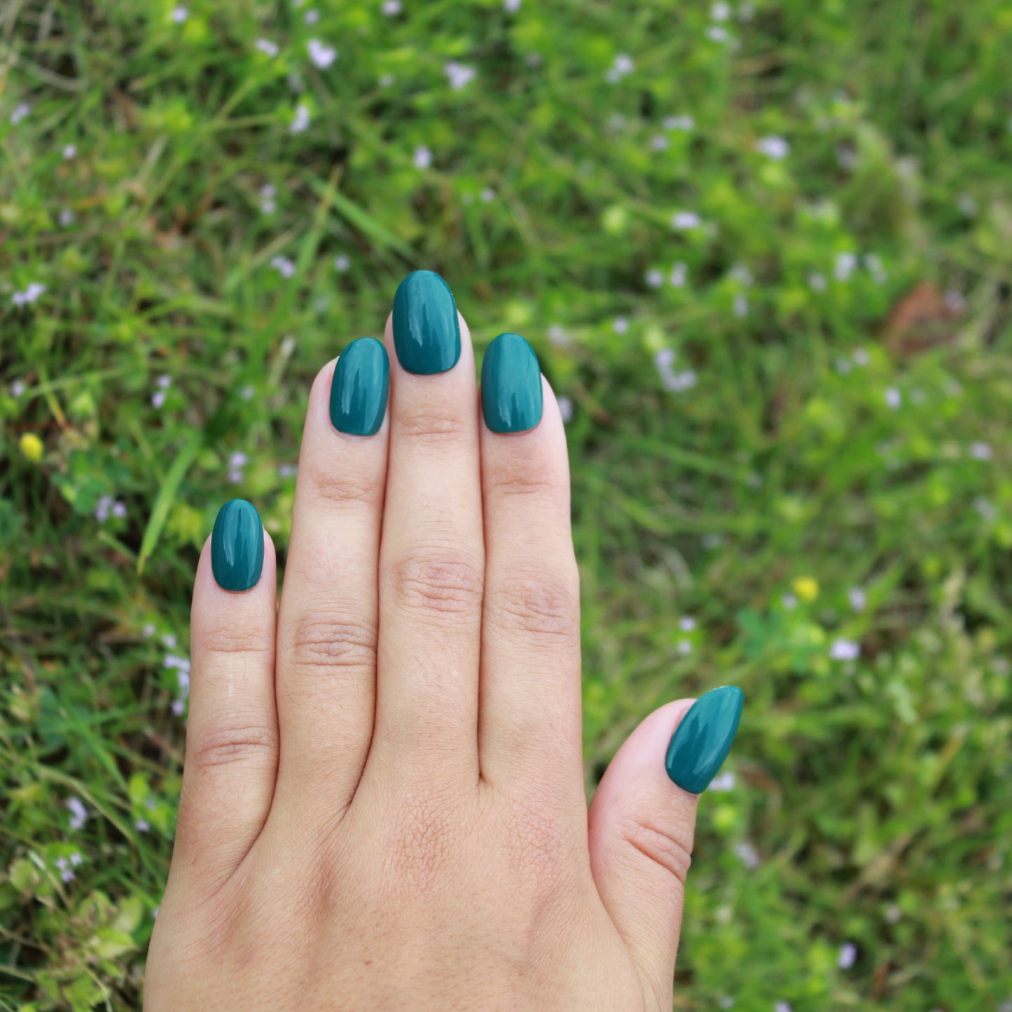 "Emerald Envy" Dark Hunter Green Press-On Nails | Short Round Size Small