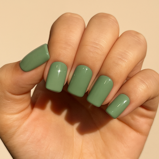 Forest Edge Hunter Green Press-On Nails | Extra Short Square Size Large