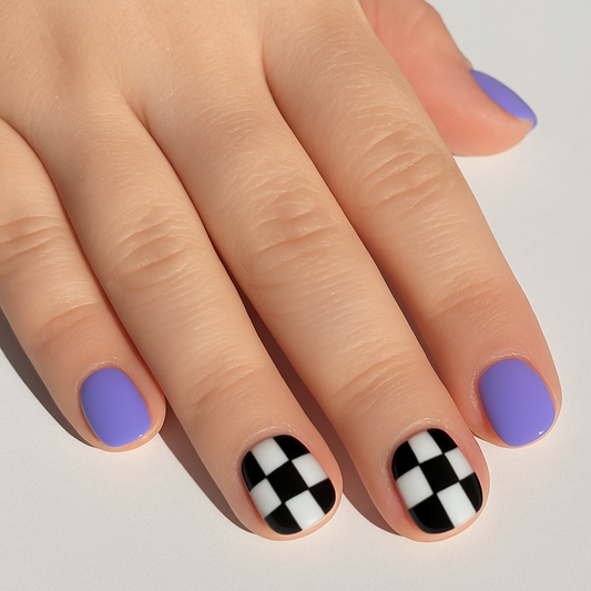 Purple Pop & Checkered Fun- Kids Large