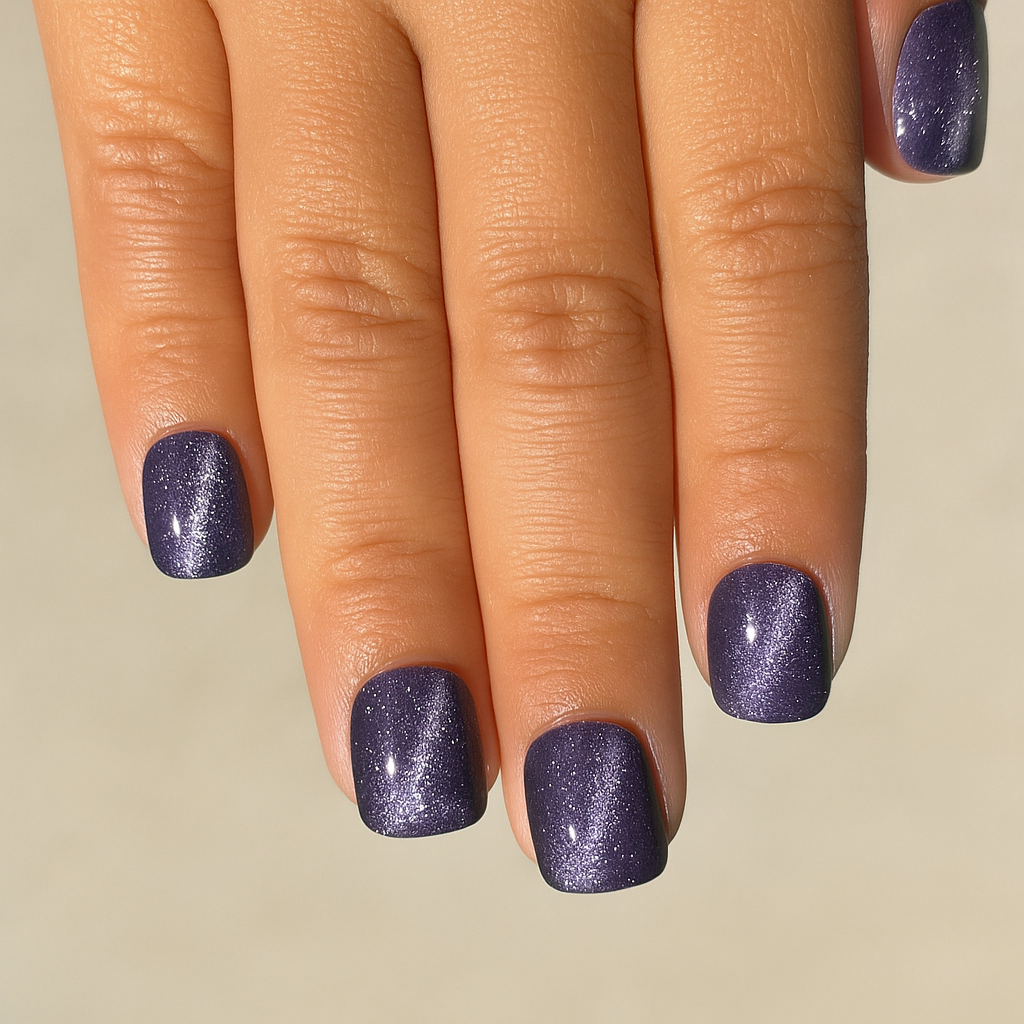 Fabulous Purple Cat-Eye Press-On Nails for Kids- Size Small