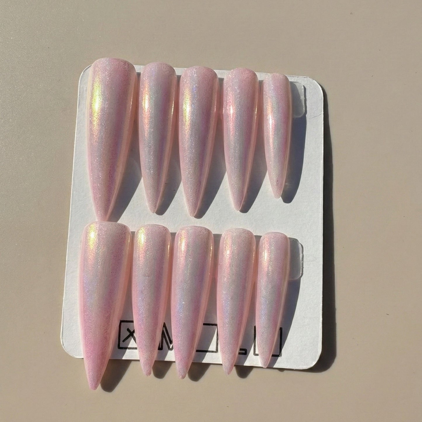 Pink Mermaid Chrome Press-On Nails – Extra Long Stiletto