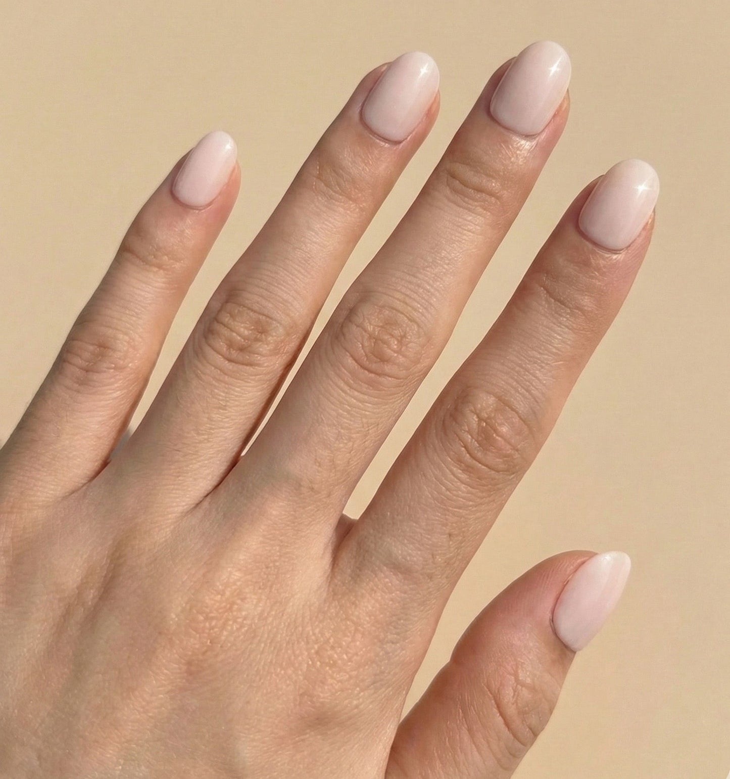 Classic Milky Nude Press-On Nails – Short Round
