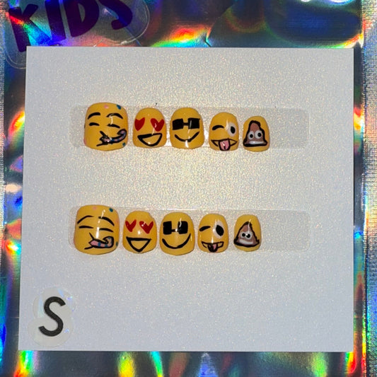 "Emoji Mania" Kids Emoji Press-On Nails | Size Small