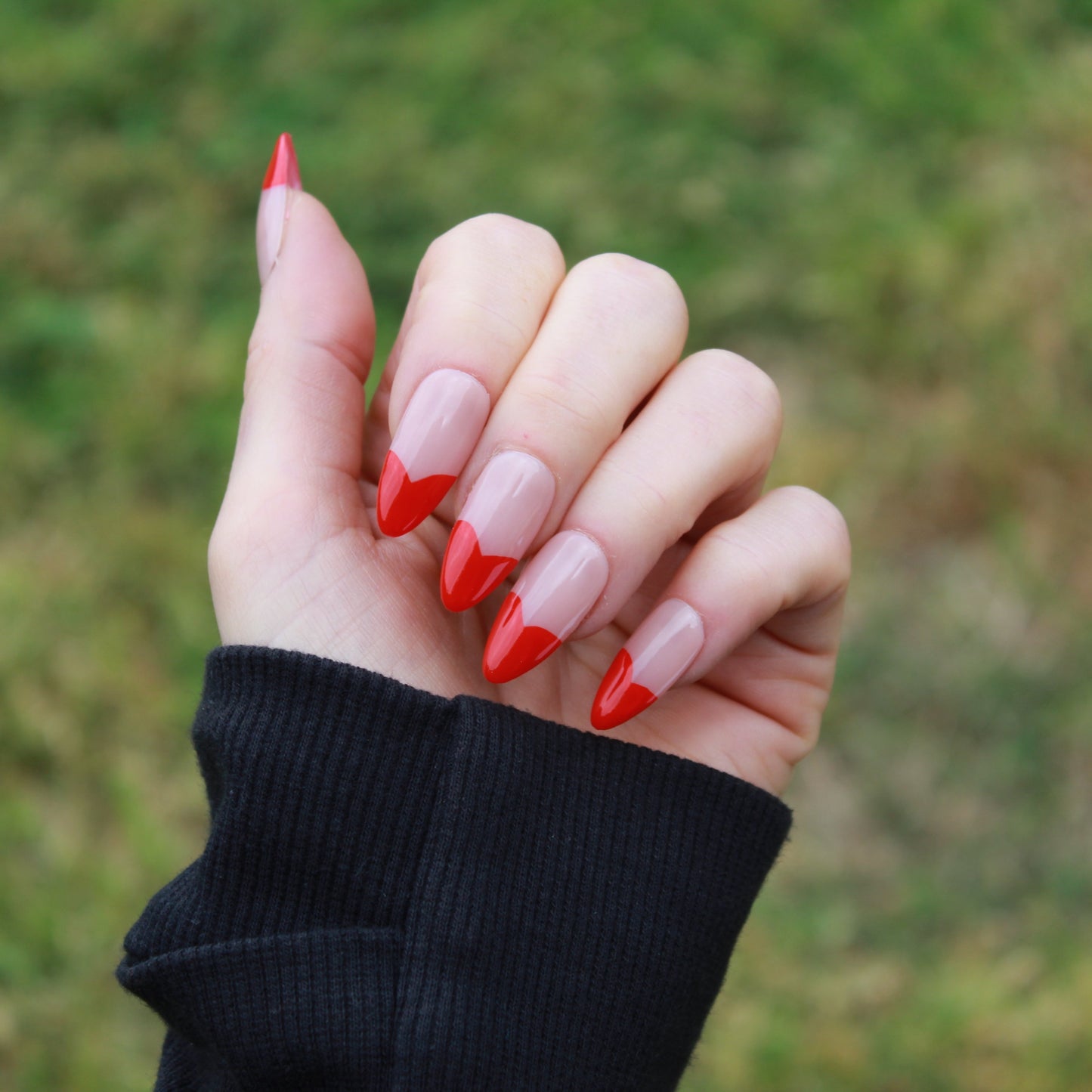 Red Heart French Tip Medium Almond (Size Small)- CLEARANCE