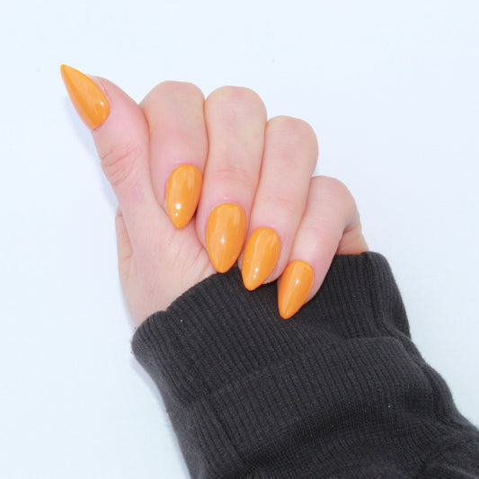 "Tangerine Dream" Orange Press-On Nails | Short Almond Size Small